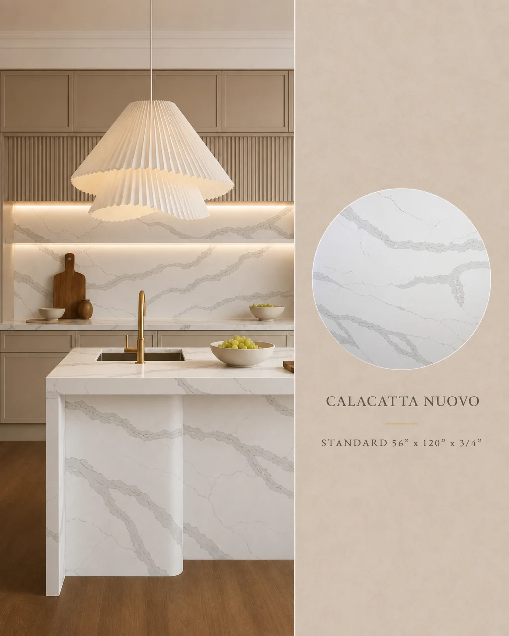 Calacatta Nuovo Quartz Slab - Closeout $699