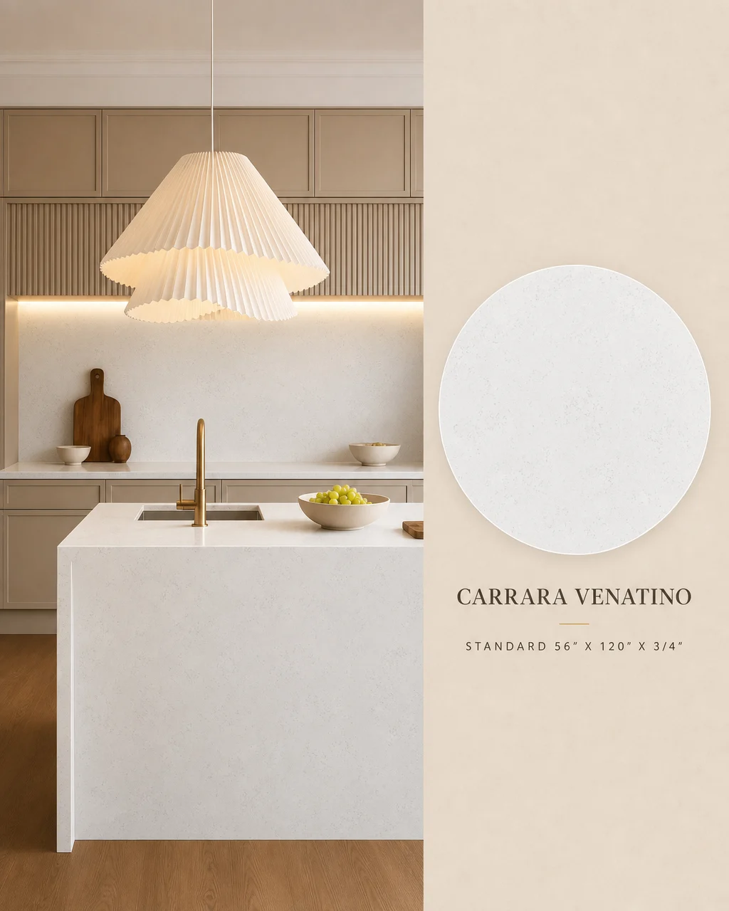 Carrara Venatino Quartz Slab - Closeout $599