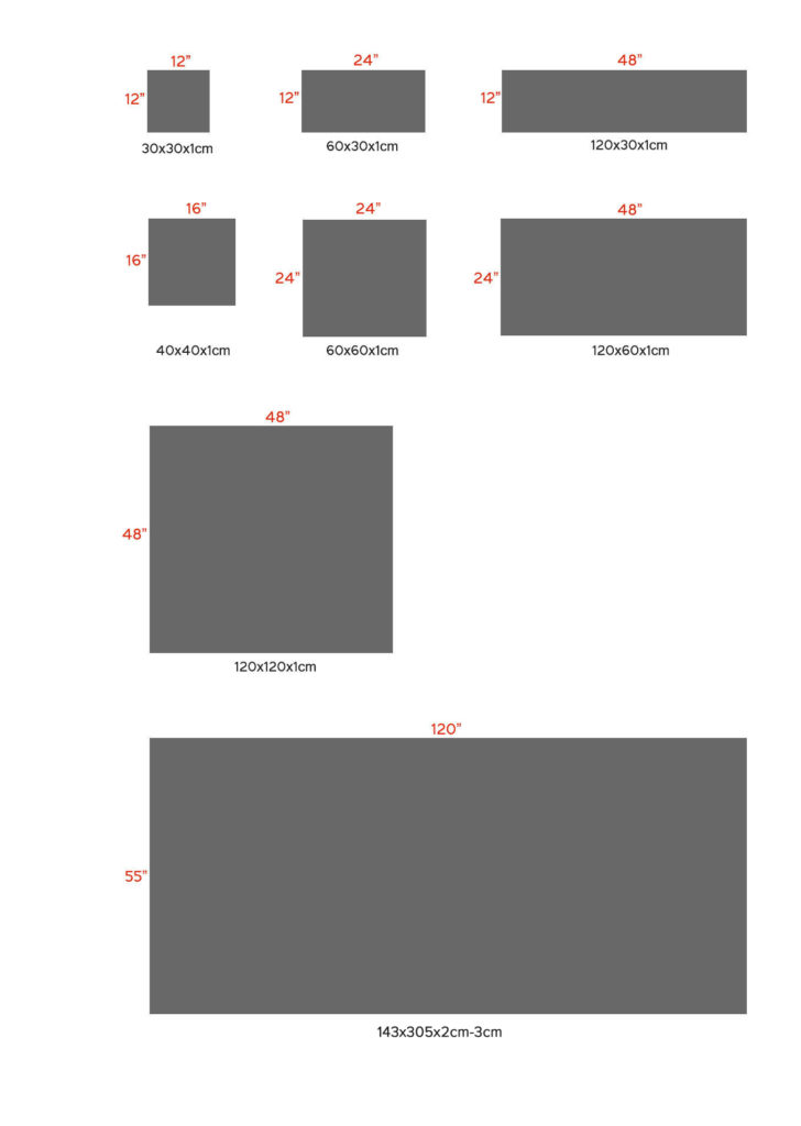 EUROSTONE SIZES